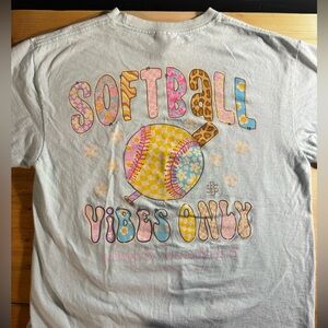 Simply Southern Light Blue Softball Vibes Only Tee